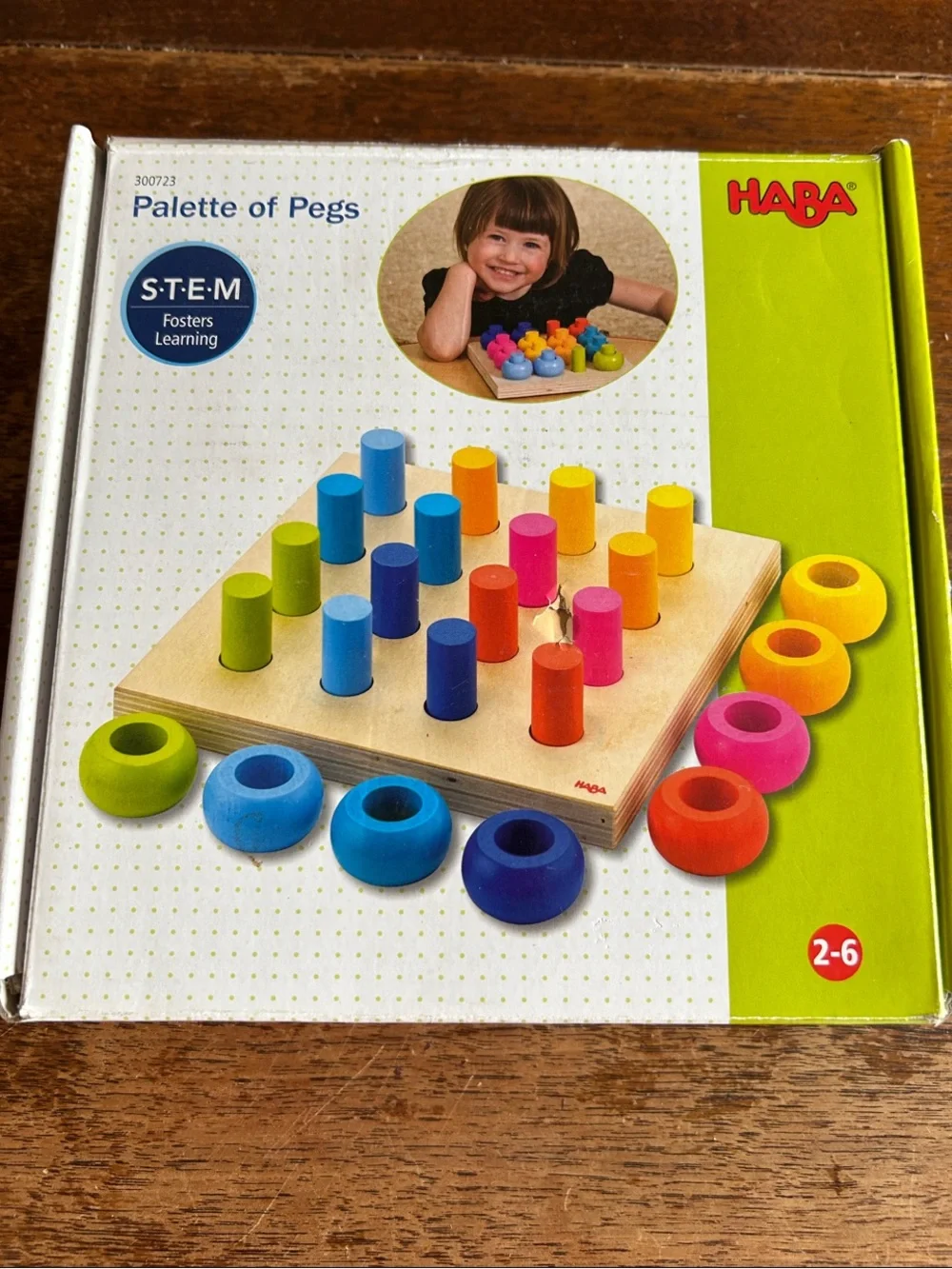 HABA Rainbow Whirls Wooden Sorting & Stacking Rings Shape Sorter